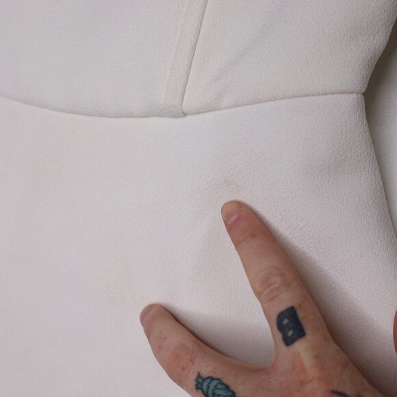 MISHA Strapless Peplum Blouse Top Hook and Eye Detail Lined in White Women's 2 - Picture 9 of 13